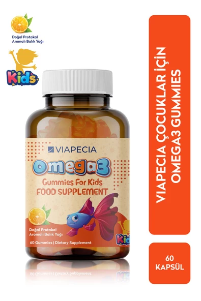 VİAPECİA Çocuklar Için Portakal Aromalı Omega 3 Jelibonlar 60 Adet Beyin Gelişimi