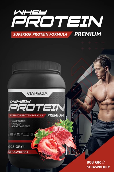 VİAPECİA Whey Protein Çilekli Bol Protein 908 Gr Premium - 2