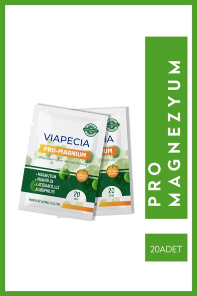 VİAPECİA Vıapecıa Pro-magnezyum Kramp Huysuz Bacak Sendromu Uyku Düzensizliği Odaklanma 20 Saşe