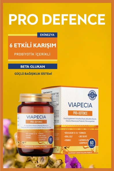 VİAPECİA Pro-defence Immun Sistem, Bağışıklık, Gribal Arı Sütü Ekinizya Eksteresi 60 Adet - 3