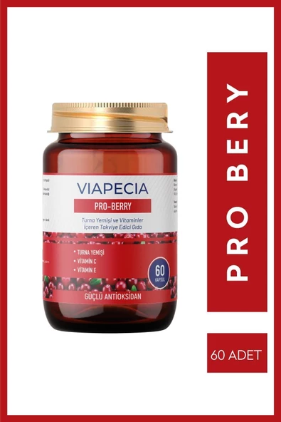 VİAPECİA Pro-berry Kaşıntı & Idrar Yolu Enfeksiyonları Turna Yemişi E & C Vitaminleri 60 Kapsül