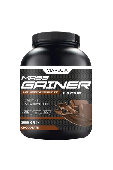 VİAPECİA Gainer Çikolata Aromalı Karbonhidrat Tozu 3000 Gram