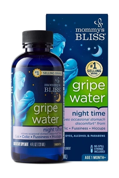 MOMMY'S BLİSS Night Time Gripe Water Gaz Damlası 120 ml Gaz, Kolik Pasiflora Papatya & Melisa Çiceği