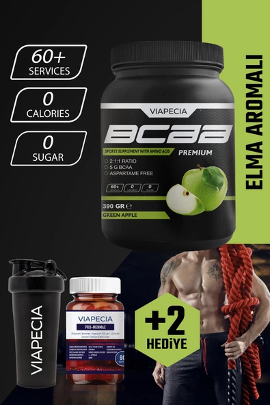 VİAPECİA BCAA Yeşil Elma Aromalı Aminoasit 390 Gr - 4