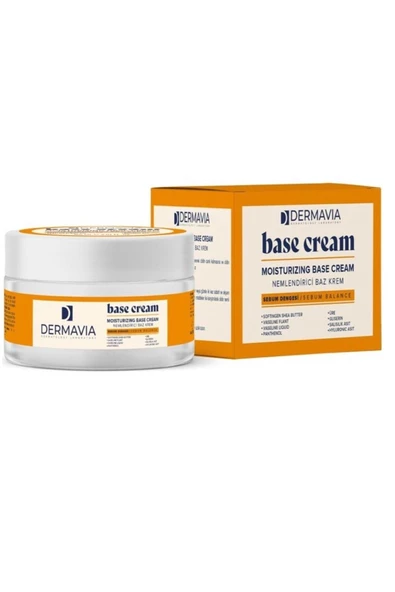 DERMAVİA Base Cream Nemlendirici Sebum Dengeleyici Baz Krem Shea Yağı, Gliserin 100 ml