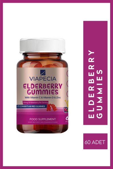 VİAPECİA Karamürver Elderberry Gummies 60 Adet