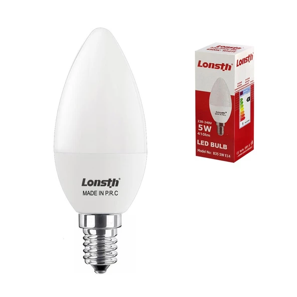 LED BUJİ MUM AVİZE AMPÜL 5W BEYAZ E14 LONSTH