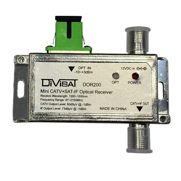 Divisat DOR-200 - Fiber Optic Receiver - Catv + Sat Agc 47-2150Mhz