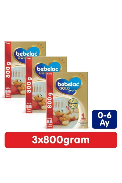 Bebelac Gold 1 Bebek Sütü 0-6 Ay 800 gr 3 Adet