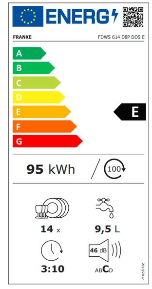 Franke FDWS 614 D8P DOS E 8 Programlı Ankastre Bulaşık Makinesi - 3