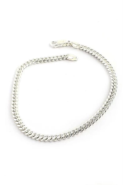 925Ayar Gümüş Sık Panzer Zincir Erkek Bileklik ürün görseli