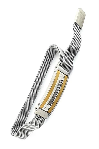 316L Anti Alerjik Cerrahi Çelik Hasır Mıknatıslı Ayarlanabilir Bileklik ürün görseli