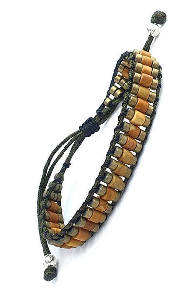 Ağaç Jasper    Ve Hematit Taşlı El İşi Tasarım Doğal Taş Bileklik ürün görseli