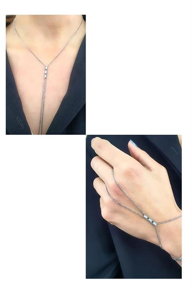 Zirkon Taş Detaylı 925Ayar Gümüş Luxury Tasarım Şahmeran  (Kolye Olarak Kullanılabilinir) ürün görseli