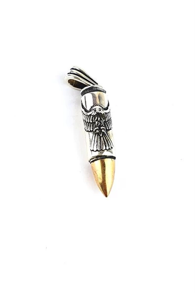 Kartal Figürlü 925Ayar Gümüş Tasarım Kurşun Kolye Ucu ürün görseli