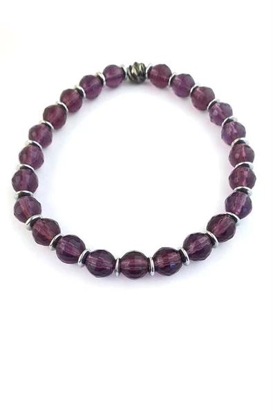 Ametist Ve Hematit Taşlı Doğal Taş Bileklik ürün görseli