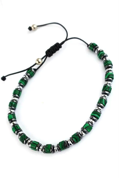 Malakit Hematit Taşlı El İşi Tasarım Doğal Taş Bileklik ürün görseli