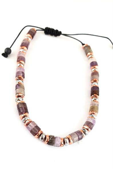 AMETİST Hematit Taşlı El.İşi Tasarım Doğal Taş Bileklik ürün görseli