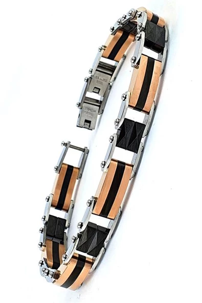 316L Çelik Detaylı Seramik Lüks Erkek Bileklik ürün görseli