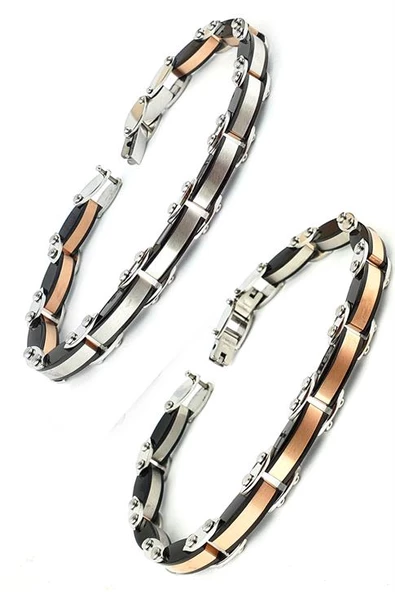 Çift Taraflı Kullanılabilir 316L Çelik Erkek Bileklik ürün görseli