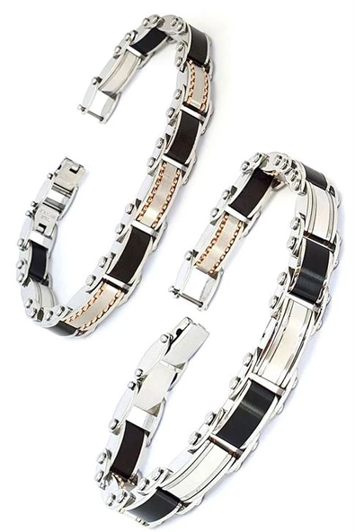 Çift Taraflı Kullanılabilir 316L Çelik Erkek Bileklik ürün görseli