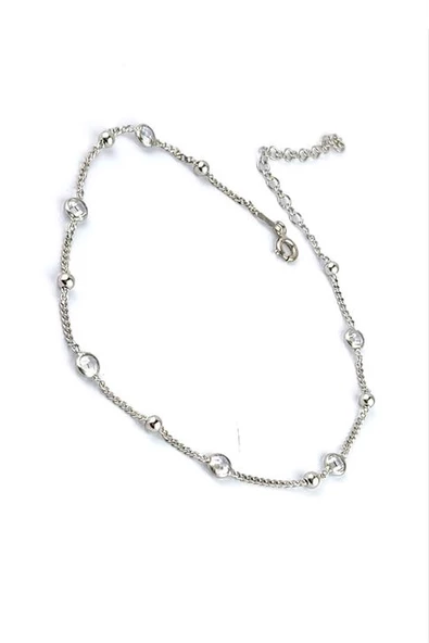 Zirkon Taş Detaylı 925 Ayar Gümüş Halhal ürün görseli