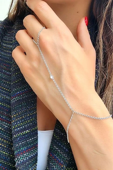 Zirkon Taş Detaylı 925 Ayar Gümüş Şahmeran ürün görseli