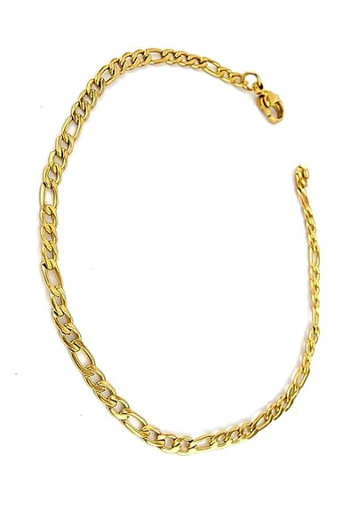 316 L Antı Alerjık Cerrahi Çelik Altın Kaplama Erkek Figora Zincir Bileklik ürün görseli