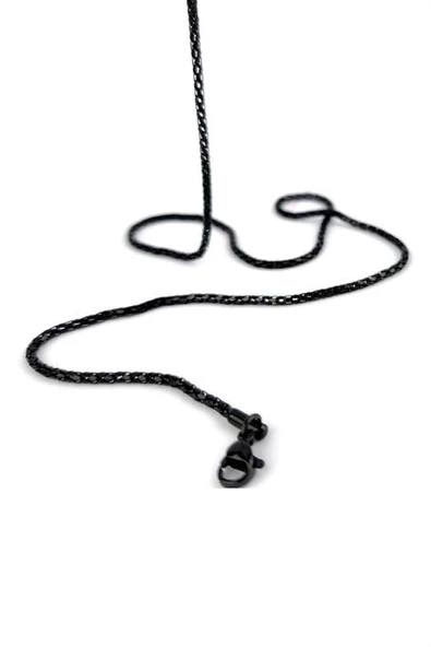 Siyah Rodajlı 316 L Antı Alerjık Cerrahi Çelik Erkek F Zincir Kolye ürün görseli