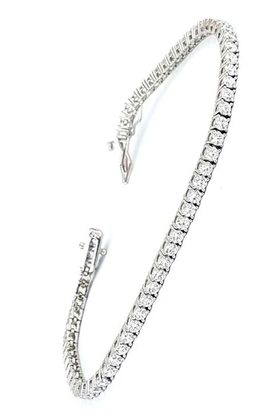 Pırlanta Parlaklığında Swarovski Taşlı 925Ayar Gümüş Su Yolu Bileklik ürün görseli