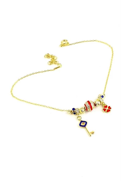 Mine İşçiliği 925Ayar Gümüş Üzerine Altın Kaplama Trend Halhal ürün görseli