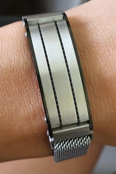 316L Anti Alerjik Cerrahi Çelik Hasır Erkek Bileklik ürün görseli 1