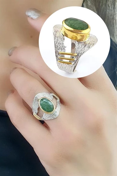 Turmalin Taşlı 925Ayar Gümüş Tasarım Yüzük Sadace 1 Adet Üretildi ürün görseli