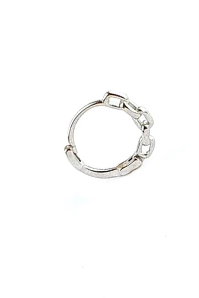 İtalyan 925Ayar Gümüş Tek Erkek Küpe Çap 1Cm ürün görseli