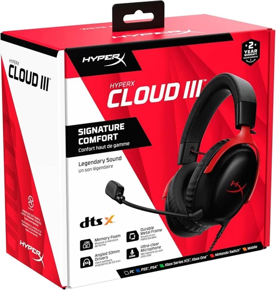 HyperX Cloud III 7.1 727A9AA Kablolu Mikrofonlu Kulak Üstü Oyuncu Kulaklığı - 4