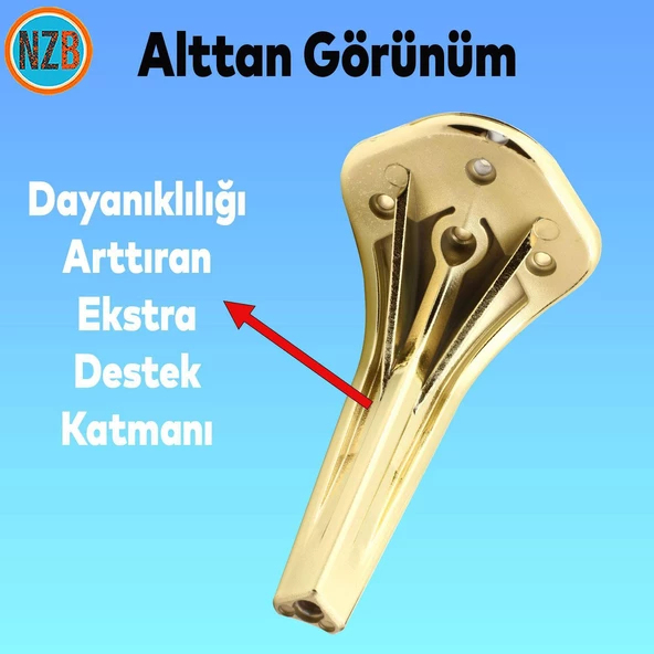 Mobilya Yükseltici Kanepe Sehpa TV Ünitesi Koltuk Ayağı 19 cm Gold Altın Baza Ayak - 4