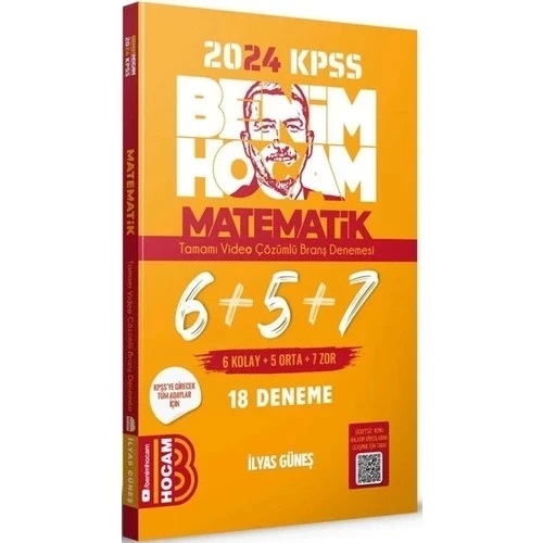 KPSS 2024 MATEMATİK 18 ÇÖZÜMLÜ DENEME  BENİM HOCAM ürün görseli 1