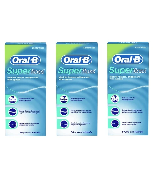 Oral-B Super Floss 50'li 3 Adet Diş İpi