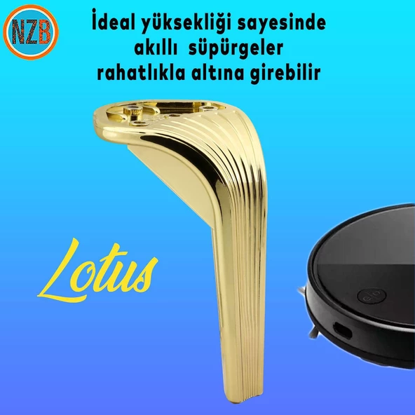 Mobilya Yükseltici Kanepe Sehpa TV Ünitesi Koltuk Ayağı 19 cm Gold Altın Baza Ayak - 5