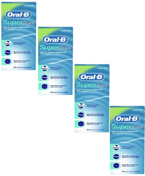 Oral-B Super Floss 50'li 4 Adet Diş İpi