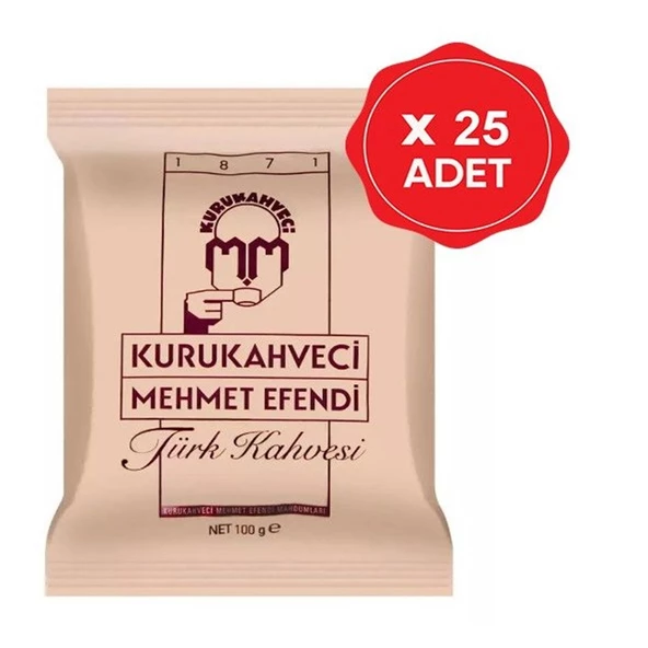 Kurukahveci Mehmet Efendi Türk Kahvesi 100 Gr x25 adet - 2