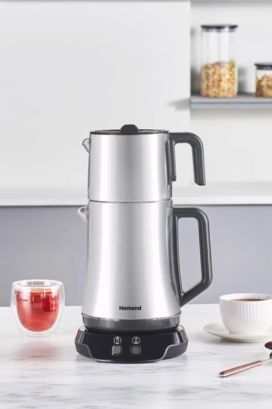 Homend Royaltea Elegant 1776H Parlak Inox Çay Makinesi