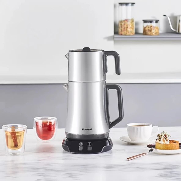 Homend Royaltea Elegant 1776H Parlak Inox Çay Makinesi - 6