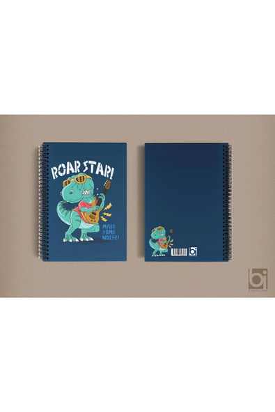 Roar Star Dinazor A5 Çizgisiz Spiralli Defter Bigelio