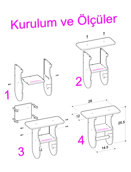 ElisGiftstore Banyo Tuvalet Kağıtlığı Tuvalet Kağıtlık Askısı Tuvalet Rafı Yedek kağıtlık EH025 - 6