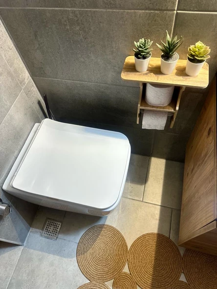ElisGiftstore Banyo Tuvalet Kağıtlığı Tuvalet Kağıtlık Askısı Tuvalet Rafı Yedek kağıtlık EH025 - 5