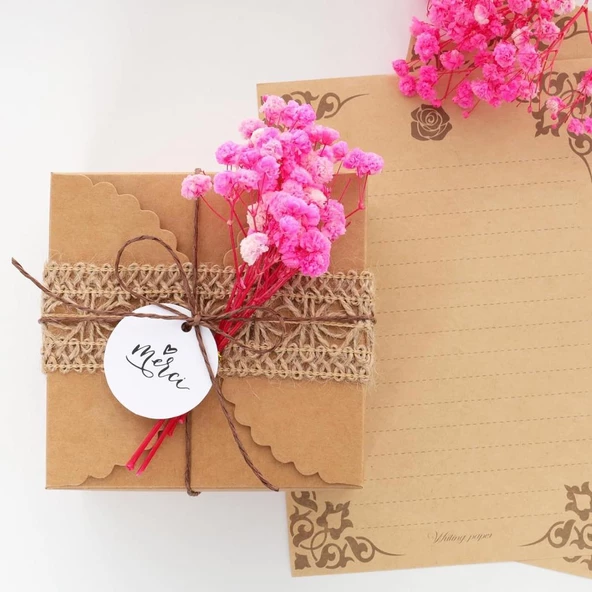 Nettenevime 10lu Set Kuru Çiçek Doğal PEMBE KOYU Cipso Şoklanmış Bozulmaz - Resim 3