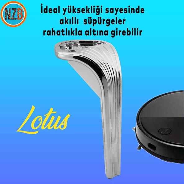 Mobilya Yükseltici Kanepe Sehpa TV Ünitesi Koltuk Ayağı 23 cm Parlak Krom Baza Ayak - Resim 4