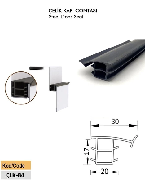 Contacall Çelik Kapı Fitili Çelik Kapı Contası 6 Metre Siyah - 2