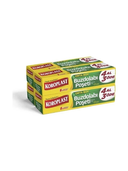 Koroplast 4 al 3 öde Orta Boy Buzdolabı Poşeti 24x38 cm